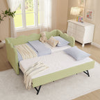 Gingham Daybed with USB Charging Port and Wave-Shaped Design - Multiple Colors