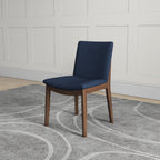 Mid-Century Modern Solid Wood Dining Chair Set with Fabric Upholstery - Multiple Colors