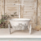 Rustic Bicycle Metal Wire Wall Planter Basket with Vintage Design - Grey and White