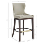 Bar Height Barstool with Backrest - White, Gray, Black