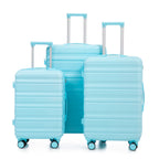 HIFINE Tourist 3-Piece ABS Spinner Wheel Luggage Set (Blue)