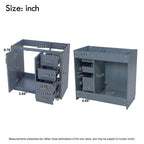 Retro Style Bathroom Vanity with Soft Closing Doors - Multiple Colors
