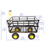 Outdoor Wagon Cart with Metal Frame - Green