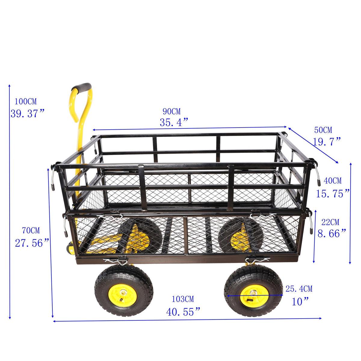 Outdoor Wagon Cart with Metal Frame - Green