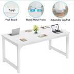 Large Executive Desk with Thick Frame - White