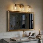 Luster 3 Lights Vanity With Clear Glass