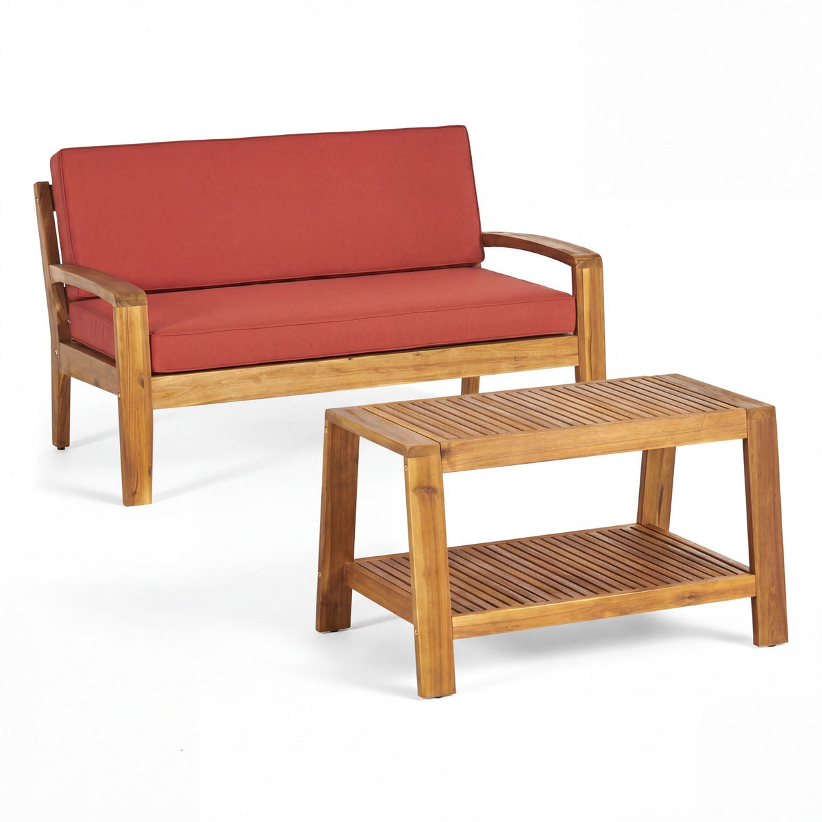 2 Piece Outdoor Conversation Set with Water-Resistant Cushions - Multiple Colors