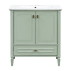 Freestanding Vanity with Drawer & Soft Close Doors - Green or White