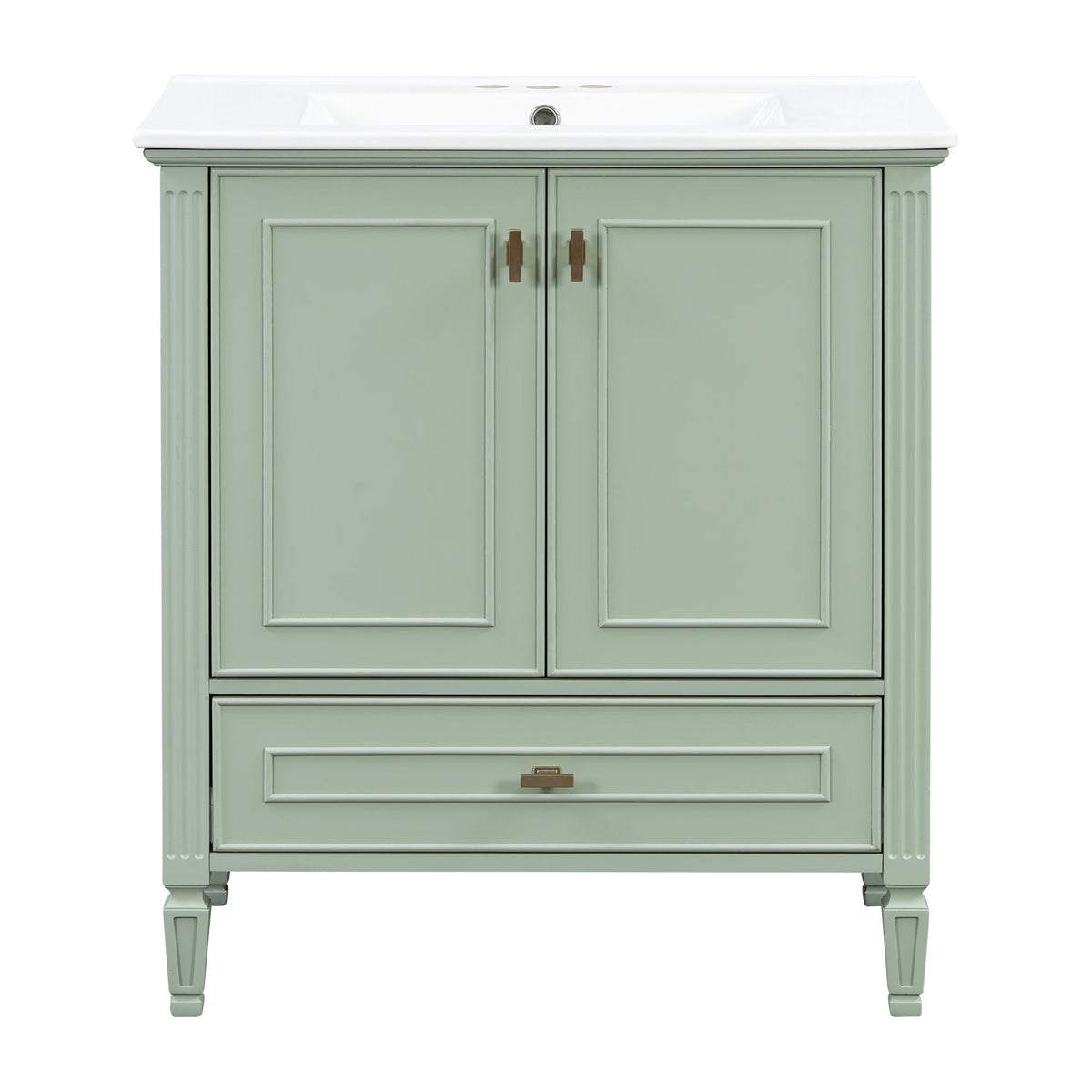 Freestanding Vanity with Drawer & Soft Close Doors - Green or White