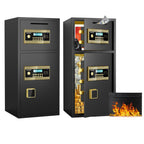 Large Double Door Digital Security Safe with Fireproof and Waterproof Bag - Black