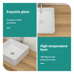Modern Ceramic Vessel Bathroom Sink with Stain Resistance - White
