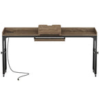 Adjustable Overbed Table with Wheels, Queen Size Mobile Desk - Dark Gray