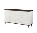 Carena Dresser with Jewelry Tray and Ample Storage - White / Walnut