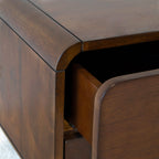 Alexa Night Stand with Solid Wood Construction - Brown