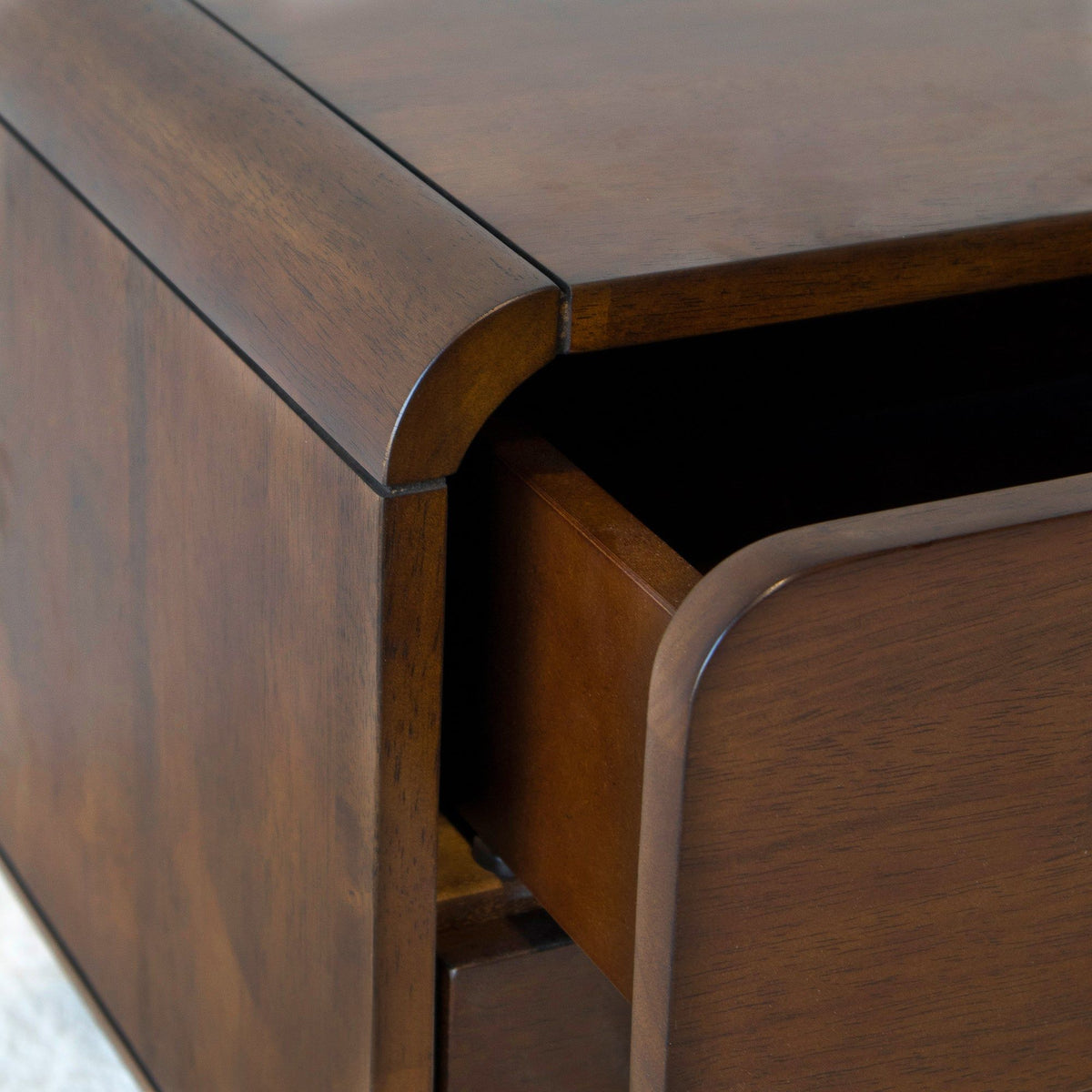 Alexa Night Stand with Solid Wood Construction - Brown