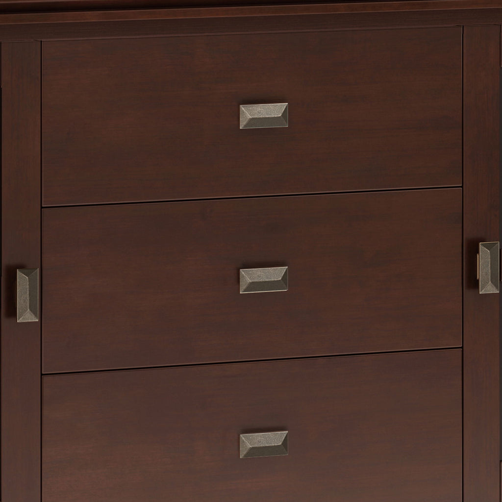Large Sideboard Buffet with Glass Doors - Russet Brown