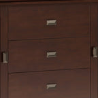 Large Sideboard Buffet with Glass Doors - Russet Brown