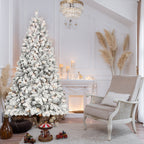 7.5FT Flocked Christmas Tree with 550 UL Lights