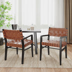 Modern Upholstered Dining Chair with Ergonomic Comfort - Black or Light Brown