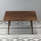 Mid-Century Modern Solid Wood Dining Table with Beveled Edges - Dark Brown or White