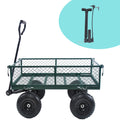 Green Outdoor Wagon Cart with Foldable Steel Frame - 550 lb Capacity