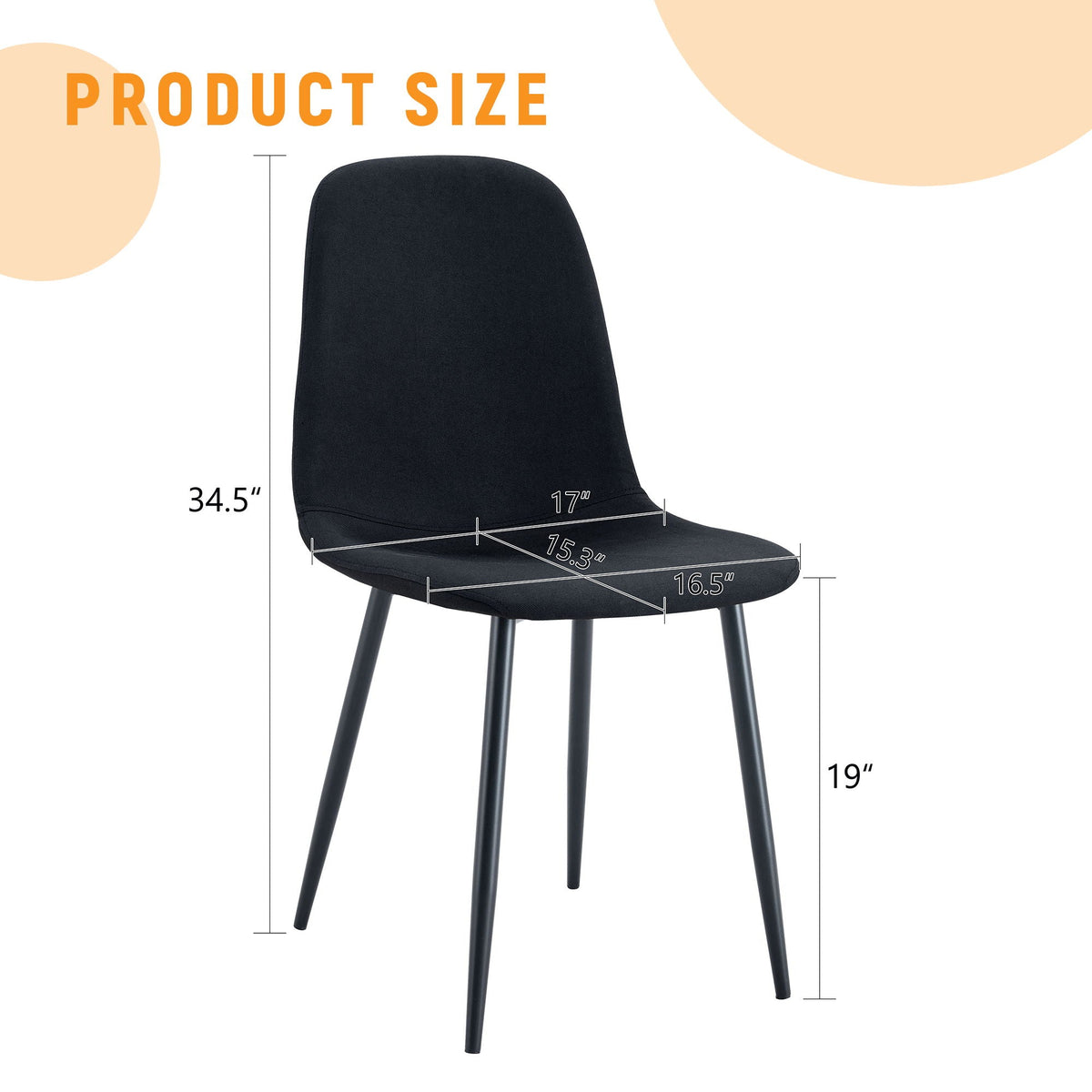 Modern Medieval Style Cushioned Side Chairs Set