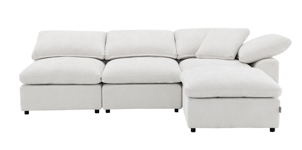 Naveen Modular Sectional With Ottoman - Modular Sofa Set with Ottoman - Beige or Dark Gray