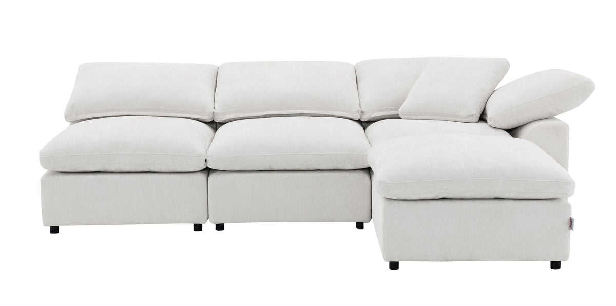 Naveen Modular Sectional With Ottoman - Modular Sofa Set with Ottoman - Beige or Dark Gray