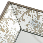 Antique Rectangle Mirror with Floral Accents - Pearl Silver