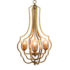 4 Light Metal Chandelier, Hanging Light Fixture - Gold