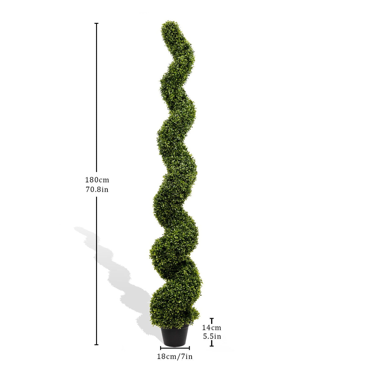 Artificial Outdoor UV Resistant Boxwood Topiary Spiral Tree - Green