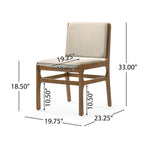 Contemporary Dining Chair Set with Upholstered Fabric Seats - Light Brown