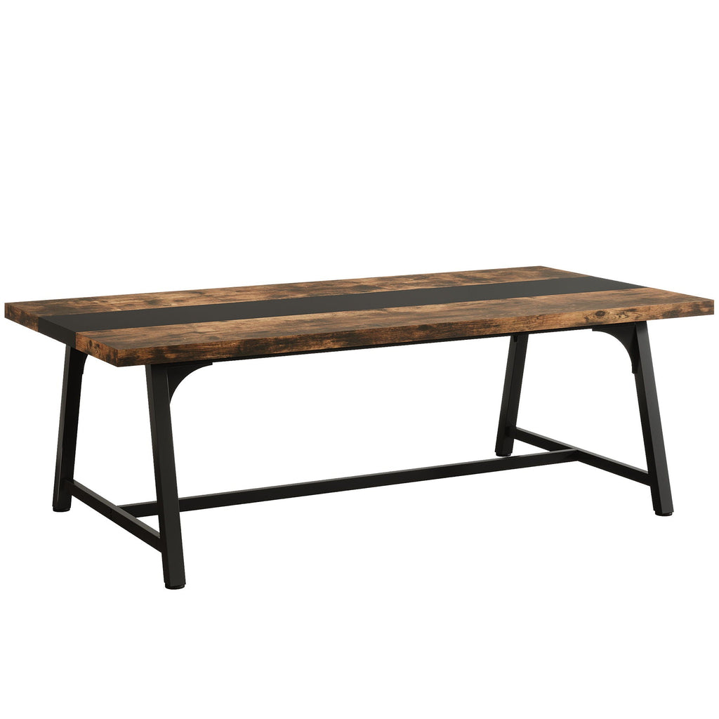 Modern Rectangular Conference Table for 6-8 People with Durable Frame - Dark Gray or Dark Brown