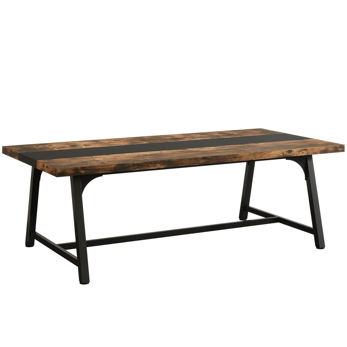 Modern Rectangular Conference Table for 6-8 People with Durable Frame - Dark Gray or Dark Brown