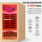 Canadian Hemlock Double Sauna with Bluetooth & LED Lights - Natural/Graphite