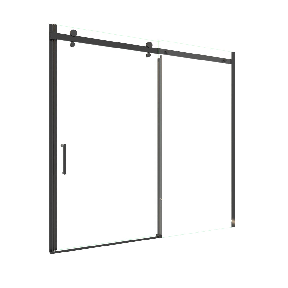 Mod Semi-Frameless Sliding Bathtub Door in Matte Black