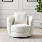 Boucle Lounge Chair with Solid Wood Frame - Beige or Yellow