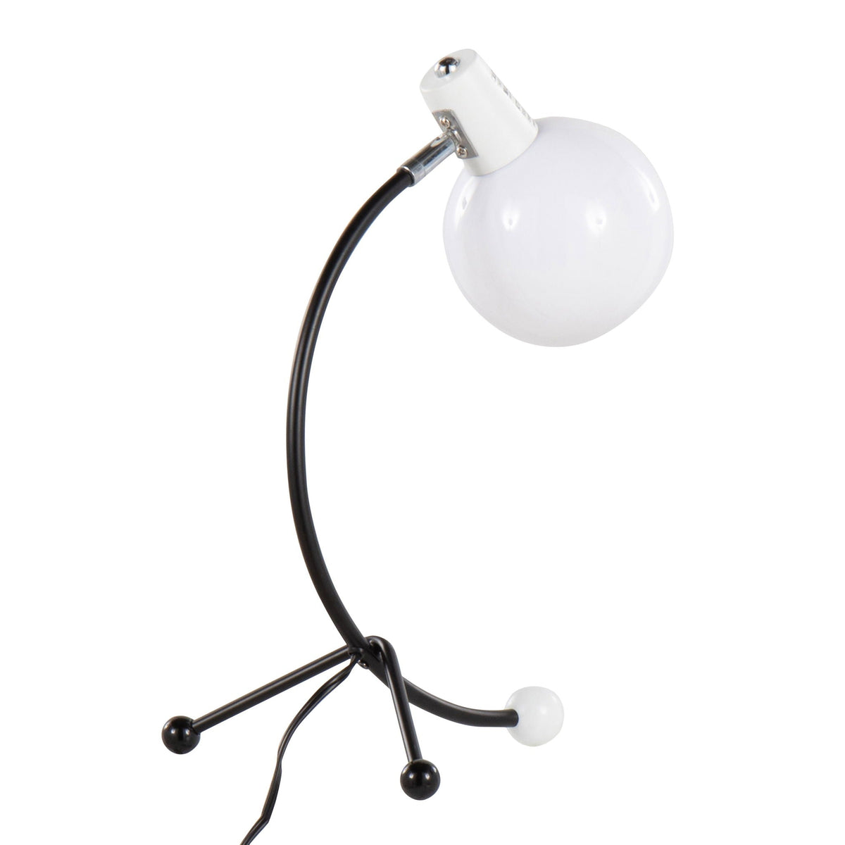 Black and White Contemporary Task Lamp with Adjustable Neck