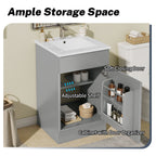 Bathroom Vanity with Sink and Adjustable Shelf - Multiple Colors