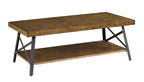 Modern Rustic Style Coffee Table with Spacious Top - Light or Dark Brown