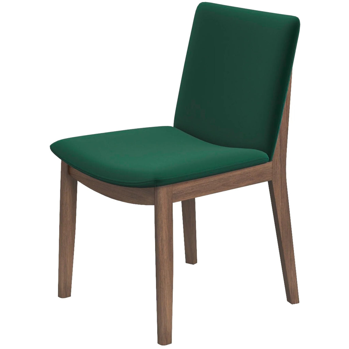 Mid-Century Modern Solid Wood Dining Chair Set with Fabric Upholstery - Multiple Colors