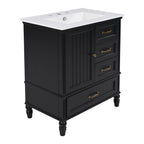 30" Bathroom Vanity with Sink and Soft-Close Drawers - White or Black