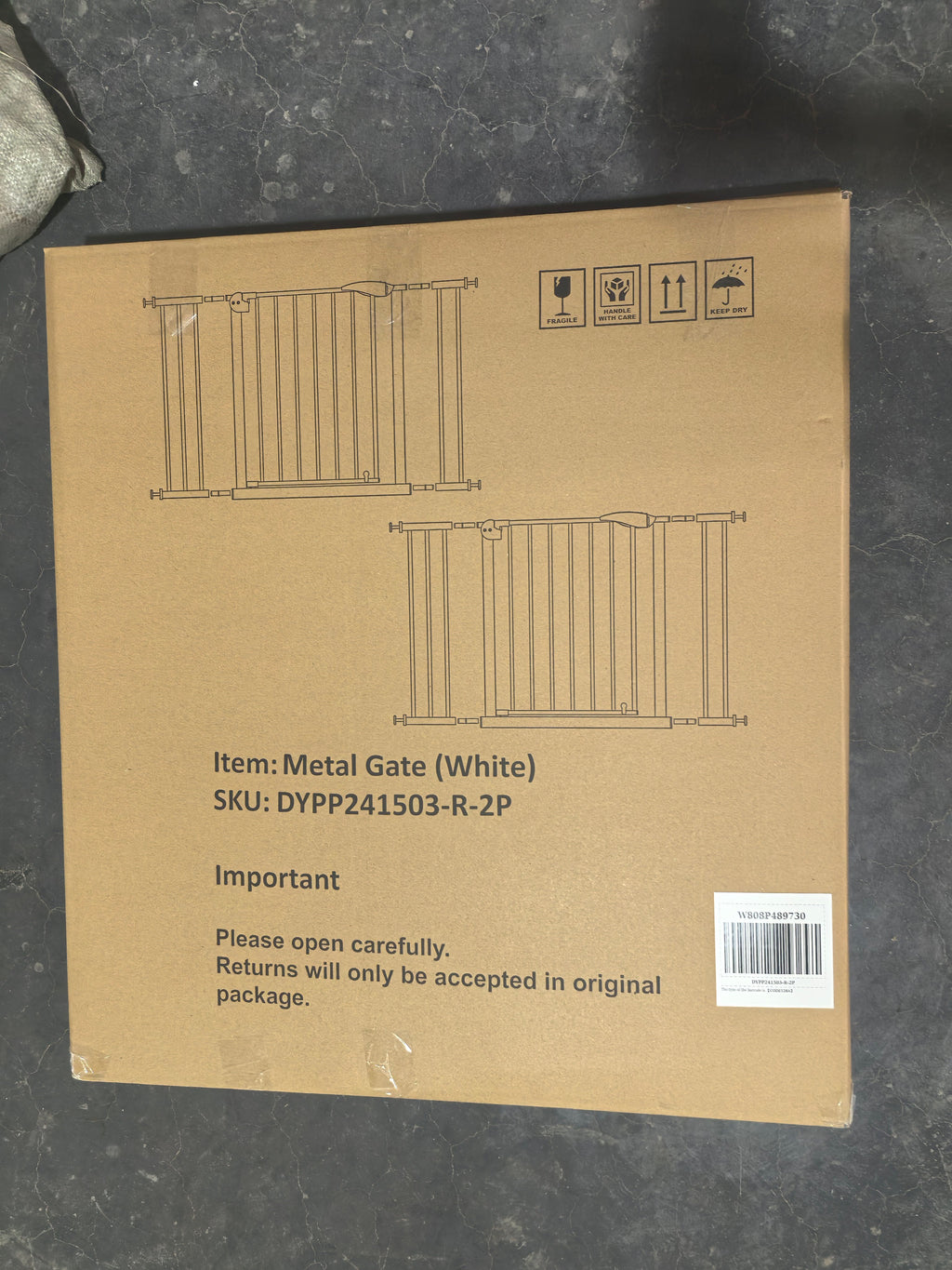 Adjustable 2 Pack Baby Gate with Double Safety Lock - White