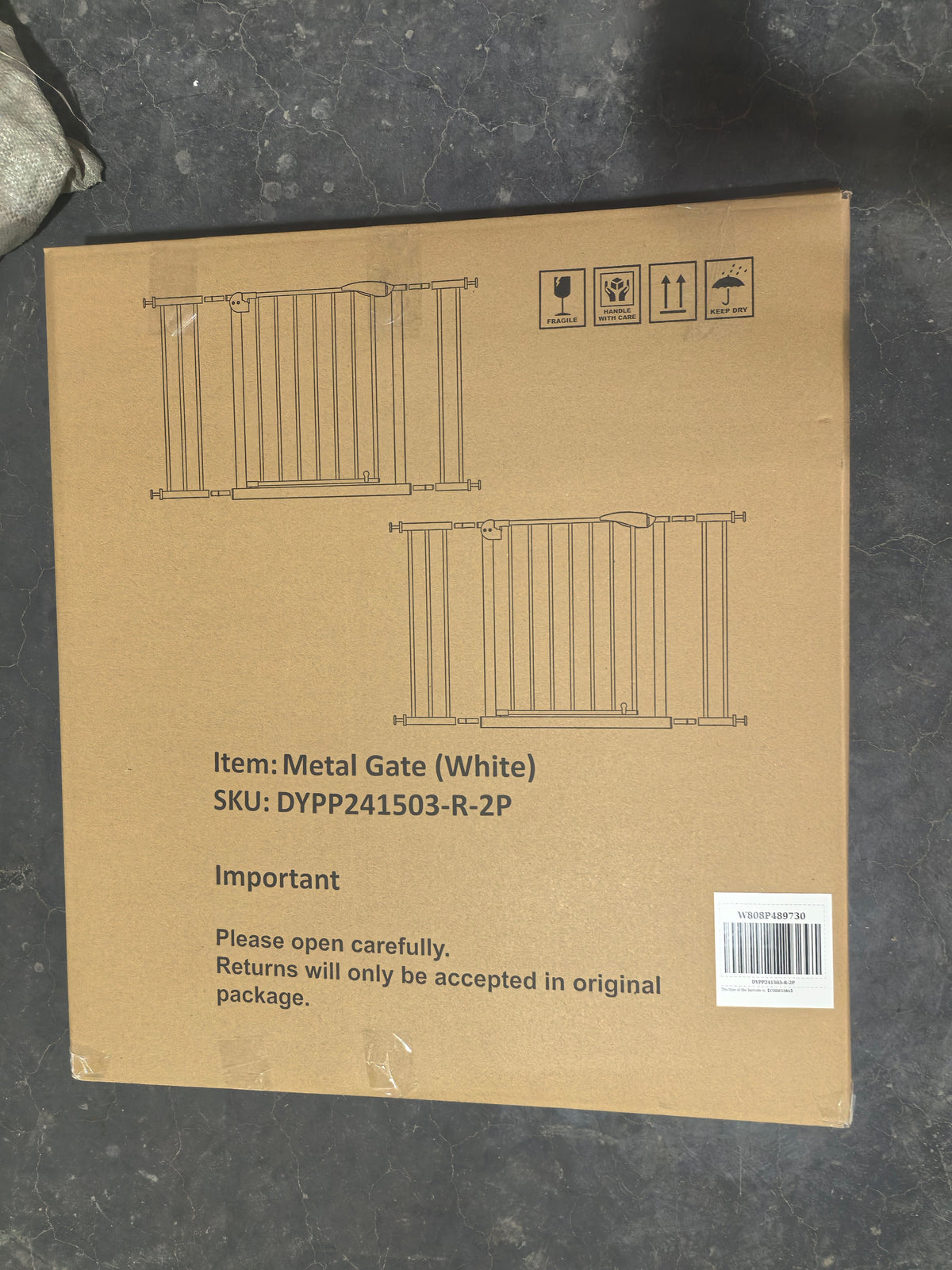 Adjustable 2 Pack Baby Gate with Double Safety Lock - White