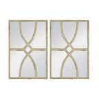 Rectangular Wooden Wall Mirror with Antique Frame, Set of 2 - Black or White