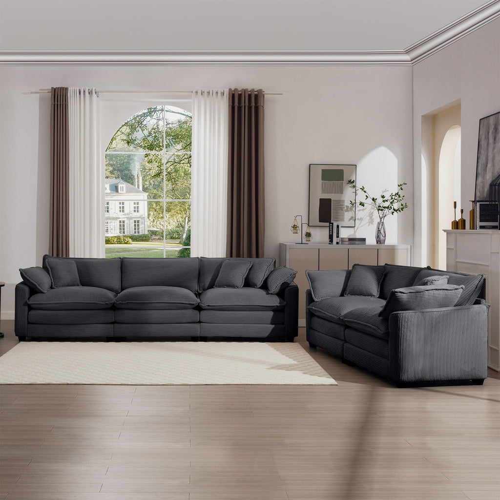 Oversized Deep-Seat Fabric Sofa & Chair Sets