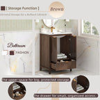 Modern Bathroom Vanity with Sink Combo – Compact Storage - Dark Brown or White