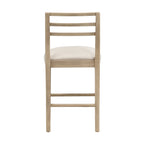 Ladder Back Counter Stool Set with Upholstered Seats - Farmhouse Style