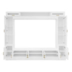 Wall Unit Entertainment Center with Glass Doors - White or Black