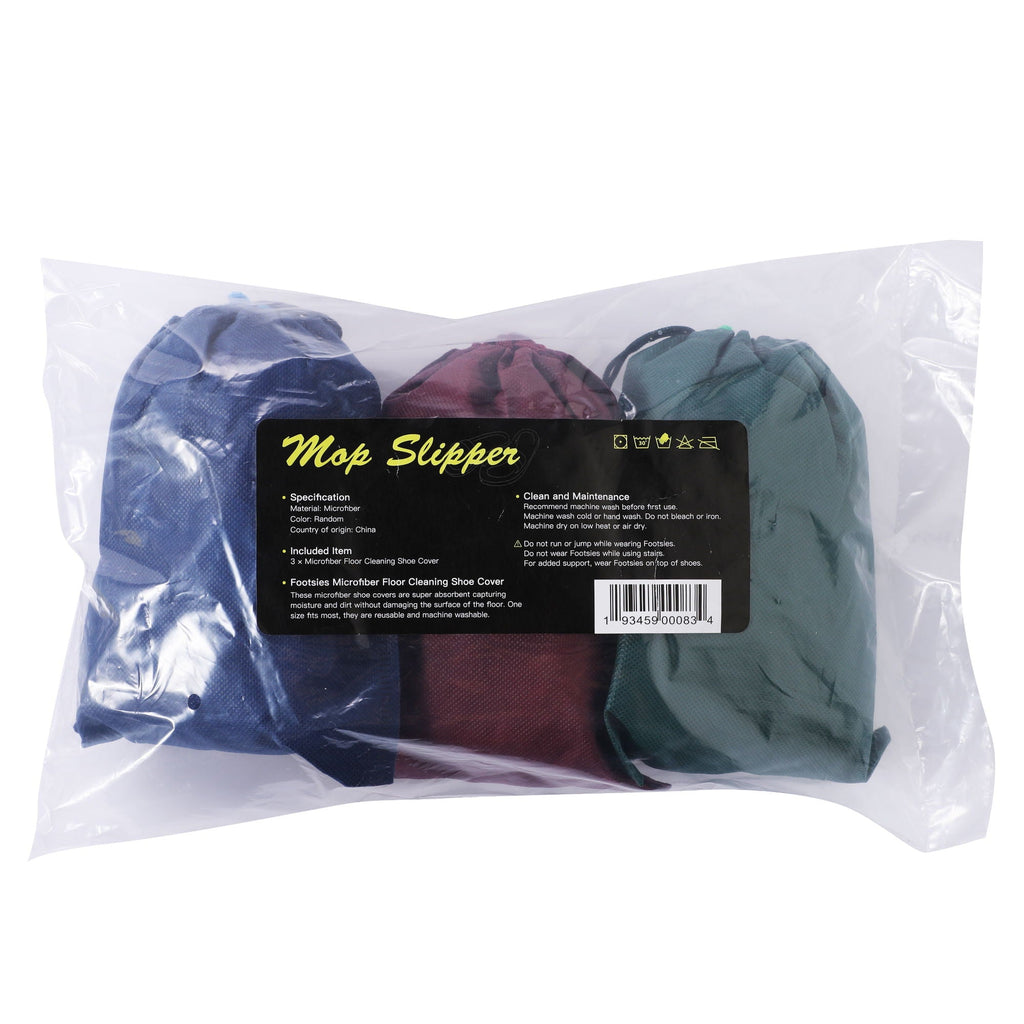 Microfiber Mop Slippers for Floor Cleaning, Machine Washable, 3 Pieces